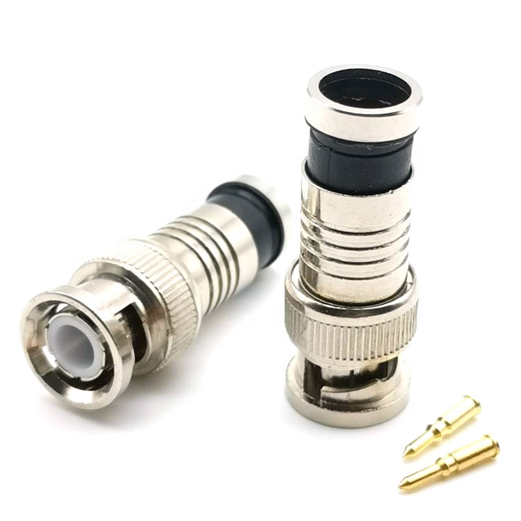 Zinc RF Coaxial RG59 F male Compression Connector